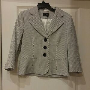 HOBBs navy striped seersucker blazer
